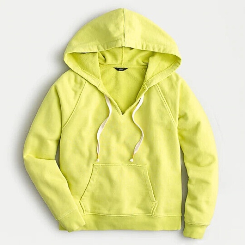J Crew Garment Dyed V Neck Hoodie size Large